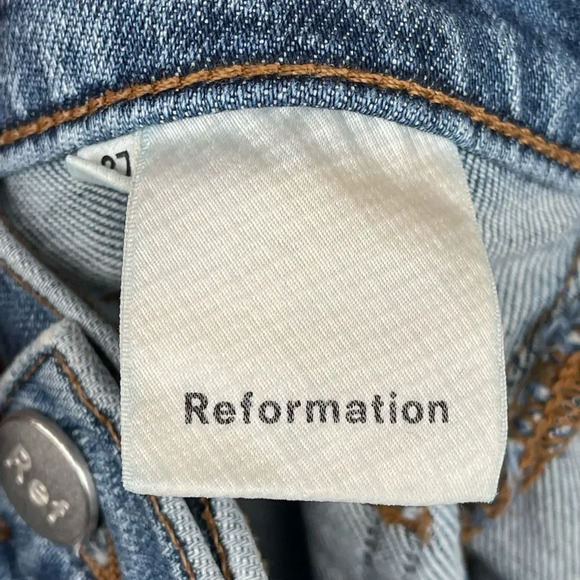 Reformation High Skinny Crop Jeans Patch Pockets 27 - Picture 5 of 7
